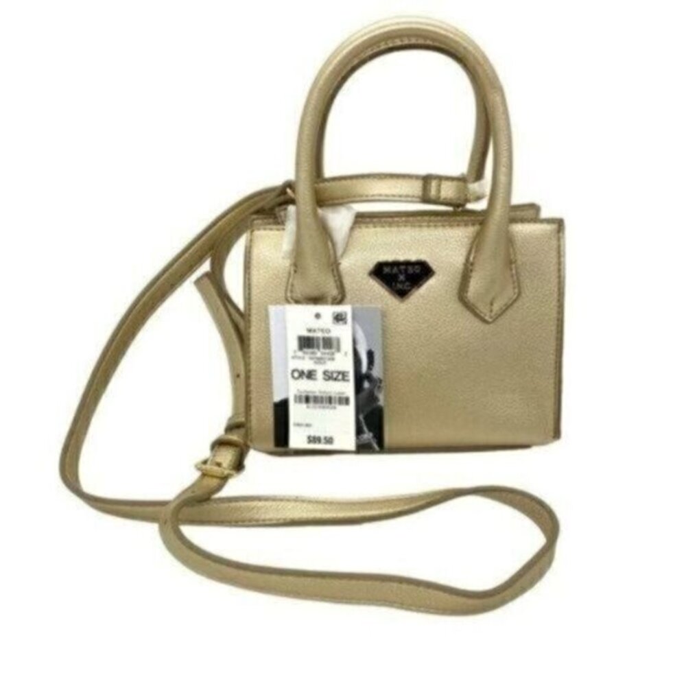 Mateo for INC International Concepts Womens Crossbody Diana Gold Bag NEW